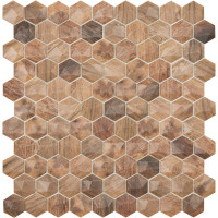 Мозаика Vidrepur Hexagon Woods № 4700D (на сетке)