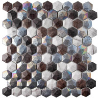 Мозаика Vidrepur Hexagon Forest Mix (на сетке)